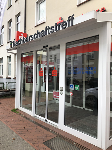 Ein Foto des Eingangs zum Nachbarschaftstreff