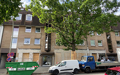 Straßenansicht der Gewerbeflächen