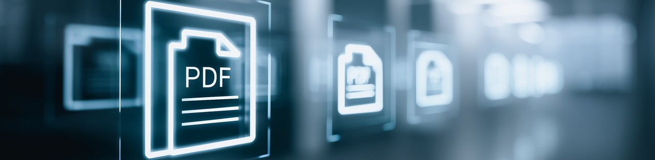 Ein schwebendes PDF-Icon